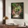 Doorkijk - Tropisch - Bloemen - Natuur Textielframe - compleet frame klein -sfeer3