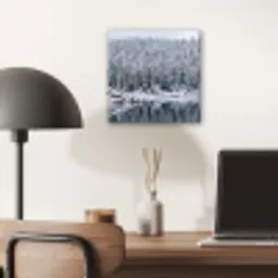 Bos - Reflectie - Meer - Winter - Serene aluminium wit klein -sfeer5