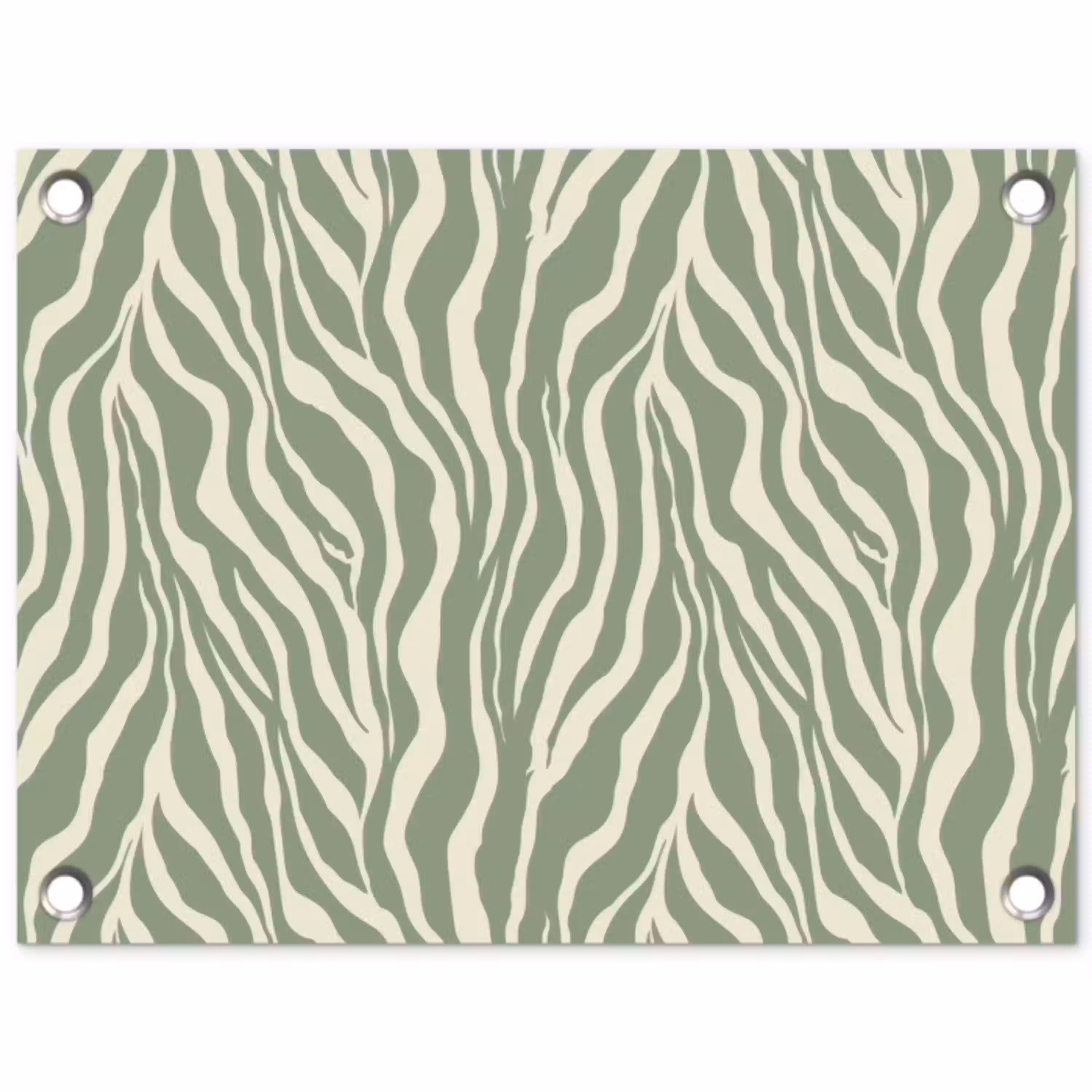 Zebra - Motief - Groen tuinposter los doek klein 239 -3d