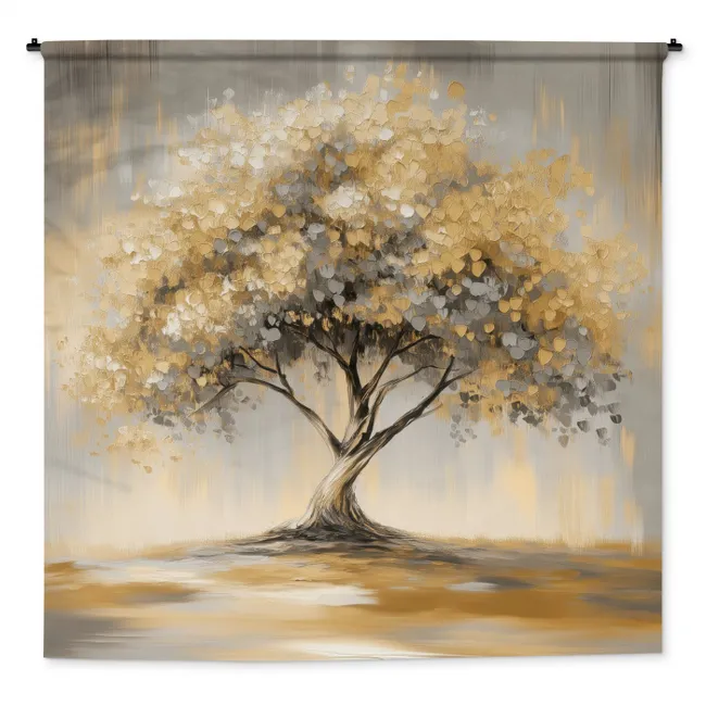 Wandkleed - Schilderij - Boom - Abstract - Bladeren