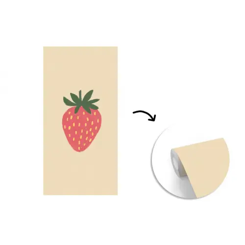Aardbei - Minimalistisch - Rood - Fruit fotobehang vinyl groot -3d