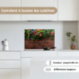 Bloemen - Muur - Groen - Oranje keuken achterwand spatscherm klein -sfeer4_FR
