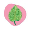 Illustratie - Blad - Minimalistisch - Groen Wandcirkel Organisch Plexiglas middel -3d