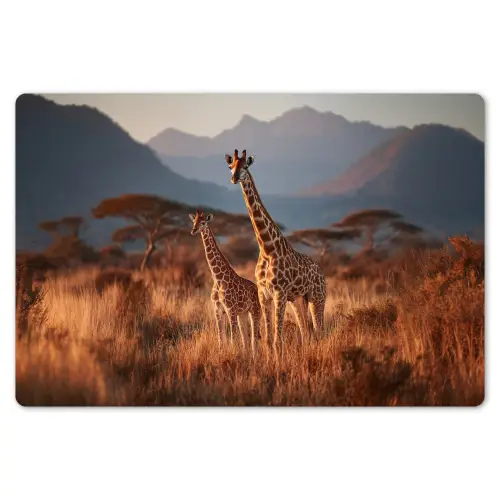 Giraffen - Hoog gras - Acaciabomen Placemat vinyl groot -zzsfeer1_Kitchenyeah-website