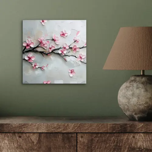 Bloesem - Kunstzinnig - Roze - Sakura aluminium wit klein -sfeer2