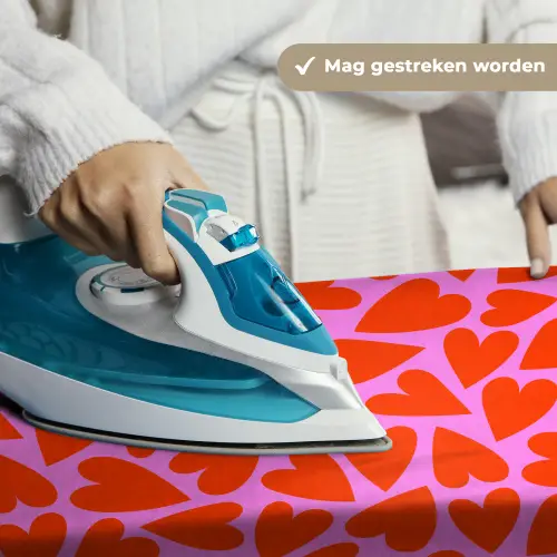 Valentijn - Patroon - Roze - Rood Wandkleed katoen klein 269 -sfeer9