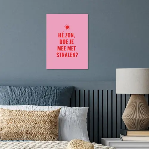 Roze - Zon - Quote poster papier klein -sfeer2