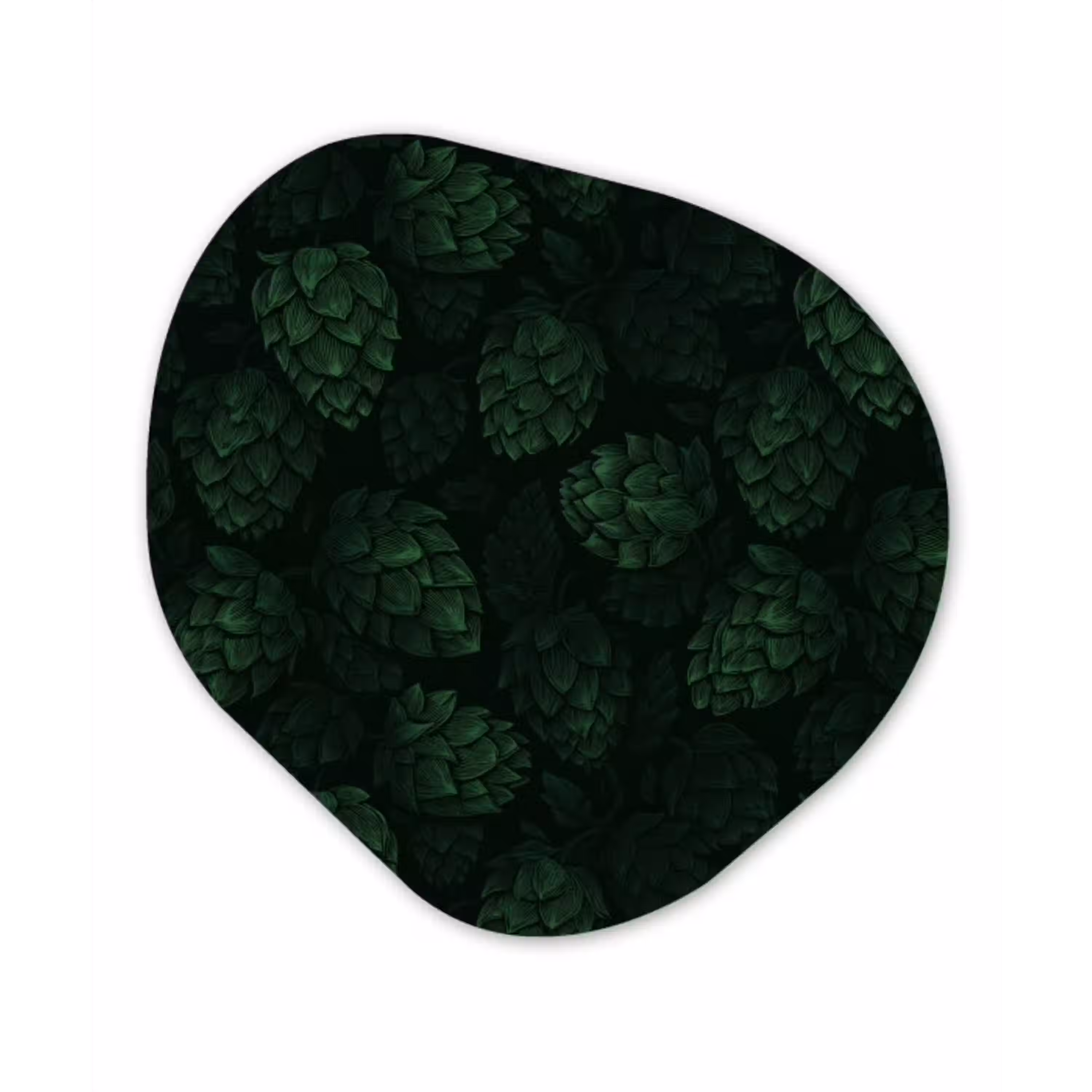 Donker - Groen - Hopbellen - Botanisch - Illustratie Wandcirkel Organisch Forex 3mm klein 629 -3d