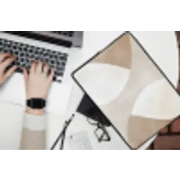 Bruin - Japandi - Abstract laptophoes neopreen klein -bureau