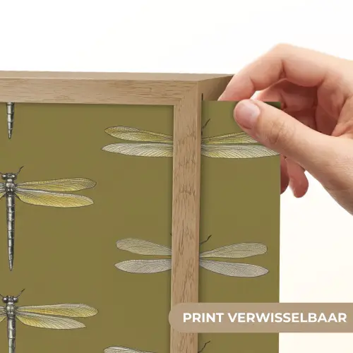 Libellen - Patroon - Groen Light Box met batterij (Wandlamp) middel 907 -USP_websiteprintNL