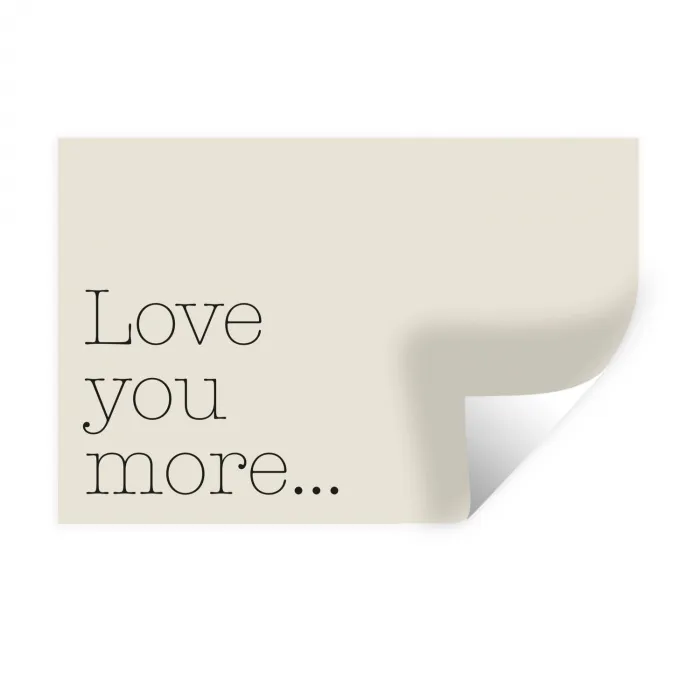 Minimalistisch - Love - Beige Muursticker klein -3d