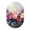 Bloemen - Kleurrijk - Bloei Wandcirkel Ovaal Glas middel -3d