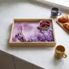 Lavendel - Winter - Bloemen - Paars Dienblad Rechthoek middel -sfeer2