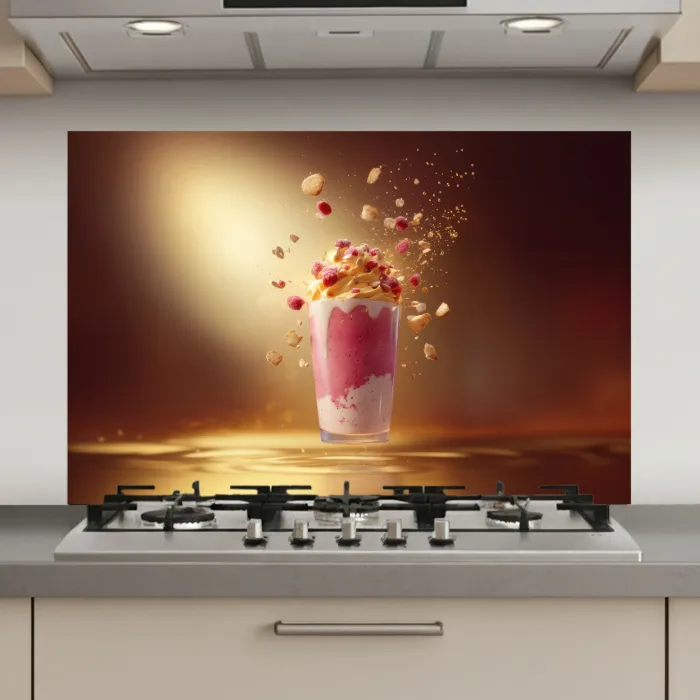 Framboos - Smoothie - Drinken - Roze keuken achterwand spatscherm klein -3d_website