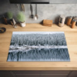 Bos - Reflectie - Meer - Winter - Serene Inductie beschermer vinyl 3mm klein -sfeer5