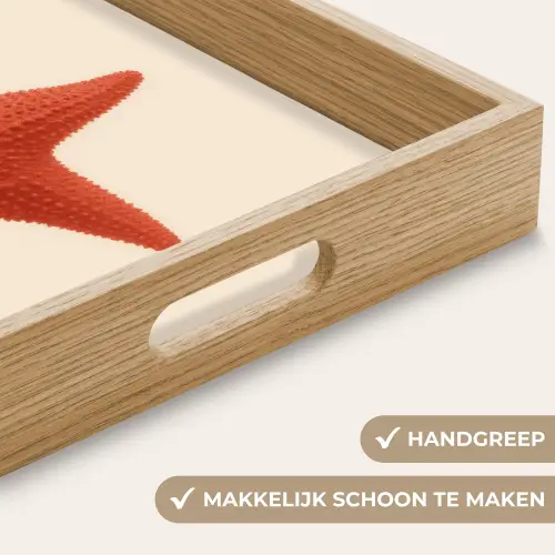 Zeester - Bobbels - Rood Dienblad Rechthoek middel -USP_HandgreepNL