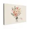 Bloemen - Quote - Beige - Lint Tuinposter op houten frame 2 cm dik klein -3d
