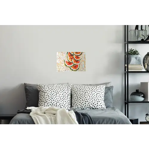 Mozaïek - Watermeloen - Rood - Pitten Muursticker klein -slaapkamer