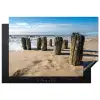 Zand - Strand - Paal - Water - Zomer Inductie beschermer vinyl 3mm klein -3d