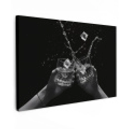 Whickyglazen - Ijs - Spetters - Zwart Tuinposter op houten frame 2 cm dik klein -3d