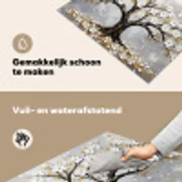 Boom - Bloemen - Natuur - Abstract - Wit Inductie beschemer met haakjes klein -ky-schoon-nl