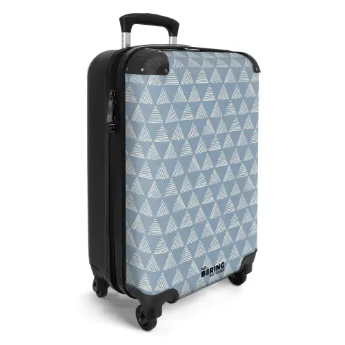 Blauw driehoeken patroon NBS - Handbagage koffer - Kinderen Unisex middel -productfoto_3d