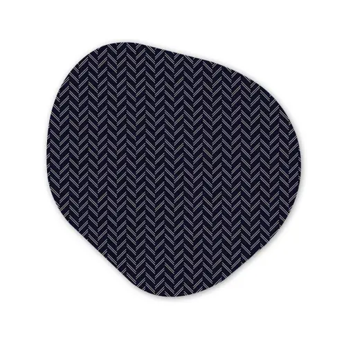 Plaid - Patroon - Visgraad - Blauw Wandcirkel Organisch Forex 3mm klein 629 -3d