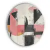 Roze - Abstract - Aesthetic - Modern - Vormen Akoestische PET Vilt - Rond klein -3d