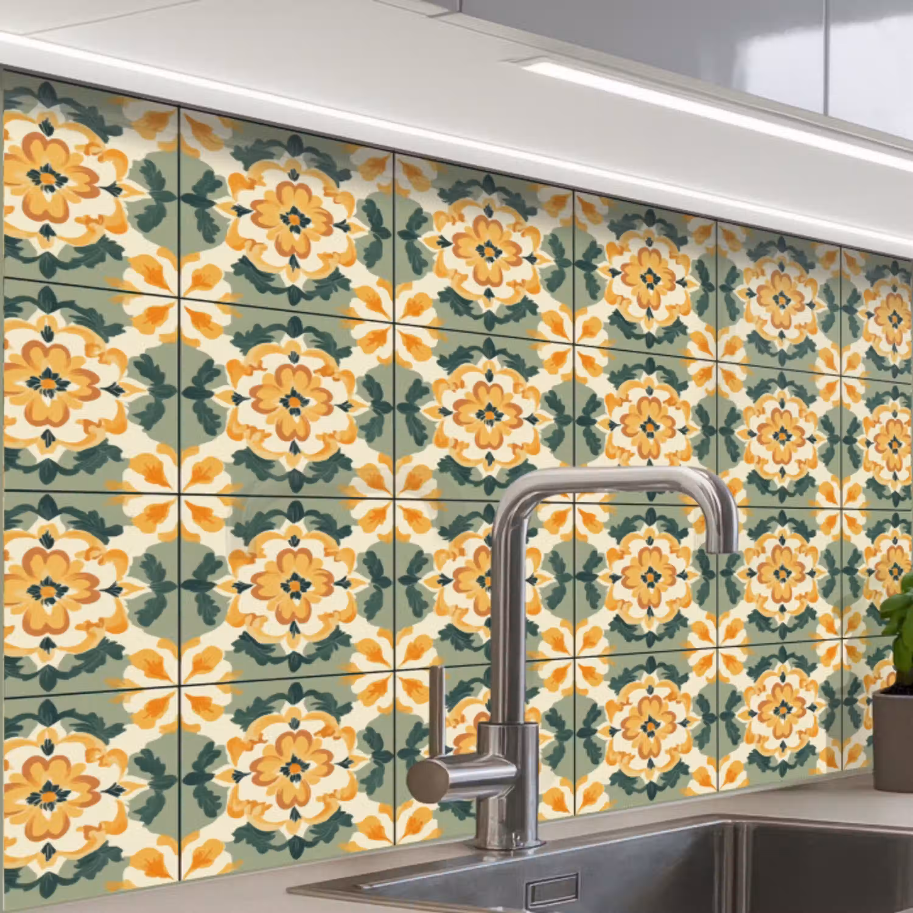 Keramiek - Verweerd - Kleurrijk keuken achterwand 2 middel 865 -zzzz3d_schuin
