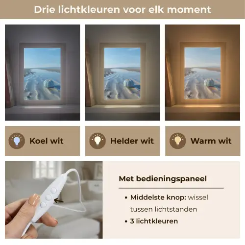 Strand - Schild - Water - Blauw Light Box met kabel (Tafellamp) klein -USP_lichtkleurNL