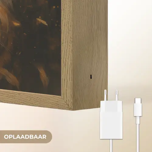 Bladeren - Tijger - Oranje Light Box met batterij (Wandlamp) middel -USP_websiteoplaadbaarNL
