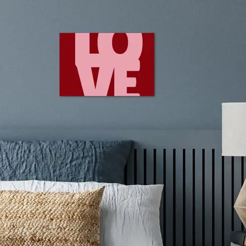 Love - Rood - Blokletters poster papier klein -sfeer2
