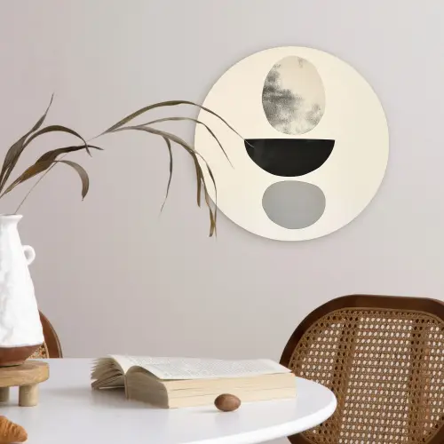 Beige - Japandi - Wabi sabi Wandcirkel plexiglas klein -sfeer4