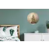Kerst - kerstboom - Sneeuw - Art Wandcirkel aluminium klein -slaapkamer