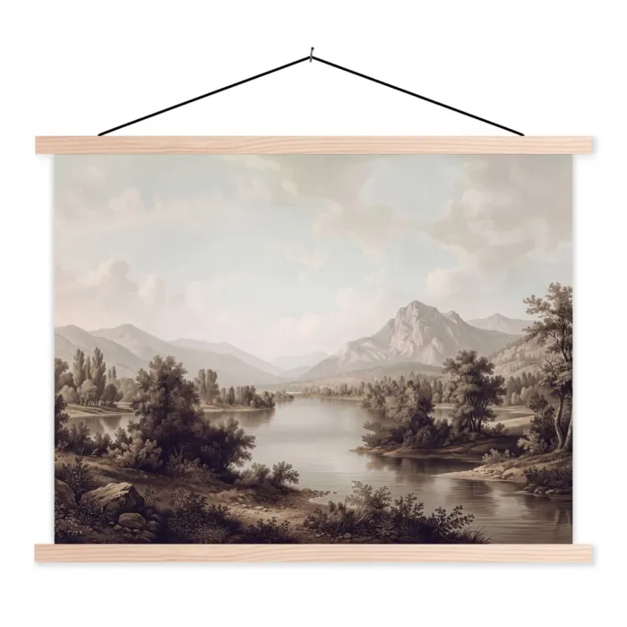 Klassiek - Landschap - Sereen textielposter latten blank klein -3d