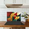 Abstract - Kerst - Goud - Rood - Groen keuken achterwand spatscherm klein -sfeer2