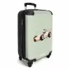 Beige retro raceauto op groen achtergrond NBS - Handbagage koffer - Kinderen Unisex middel -productfoto_3d