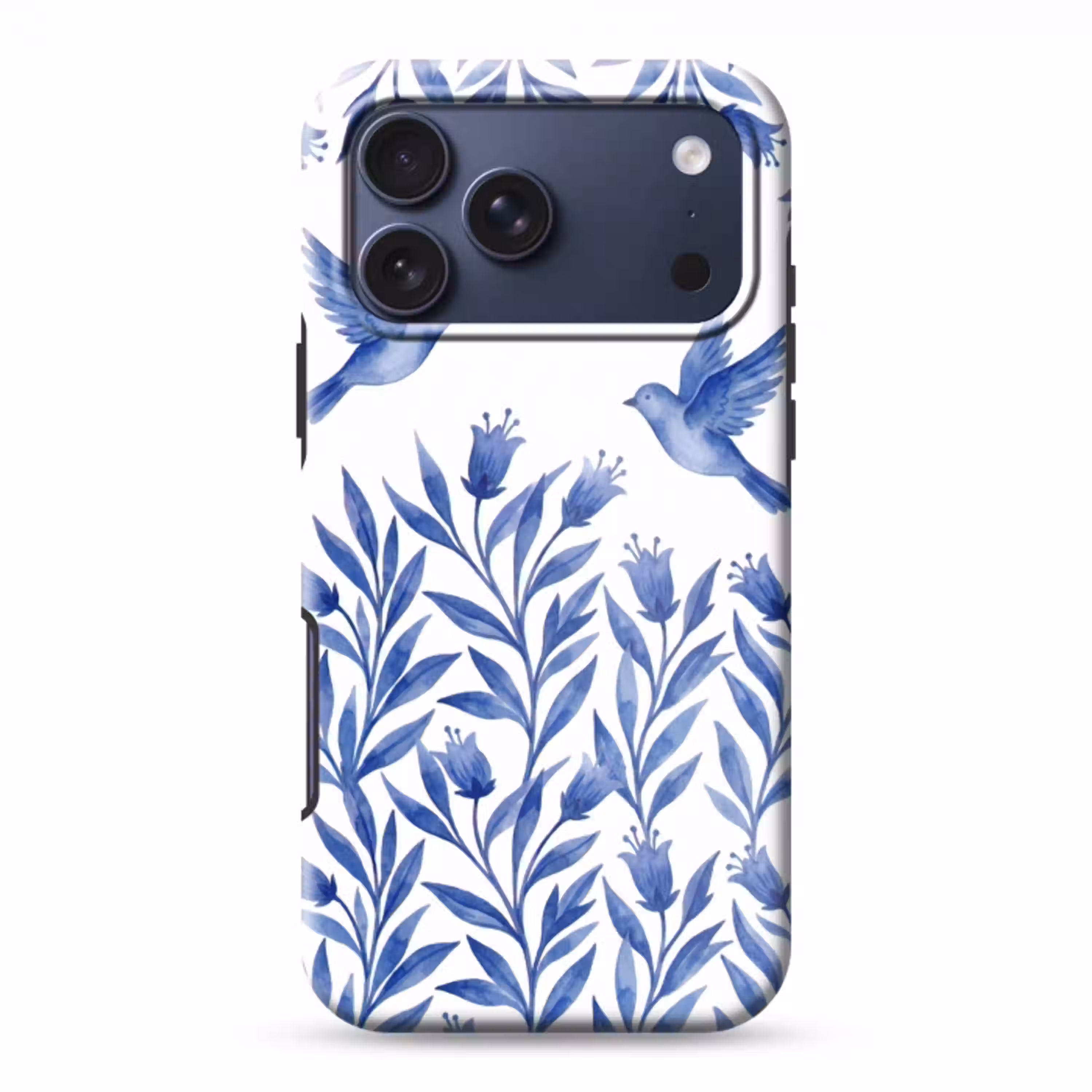 Modern - Vogels - Delfts - Blauw Toughcase MagSafe Apple iPhone 17 Pro Max klein -3d