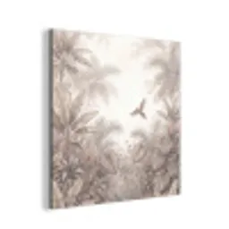 Papagaai - Jungle - Tropisch aluminium wit klein -3d