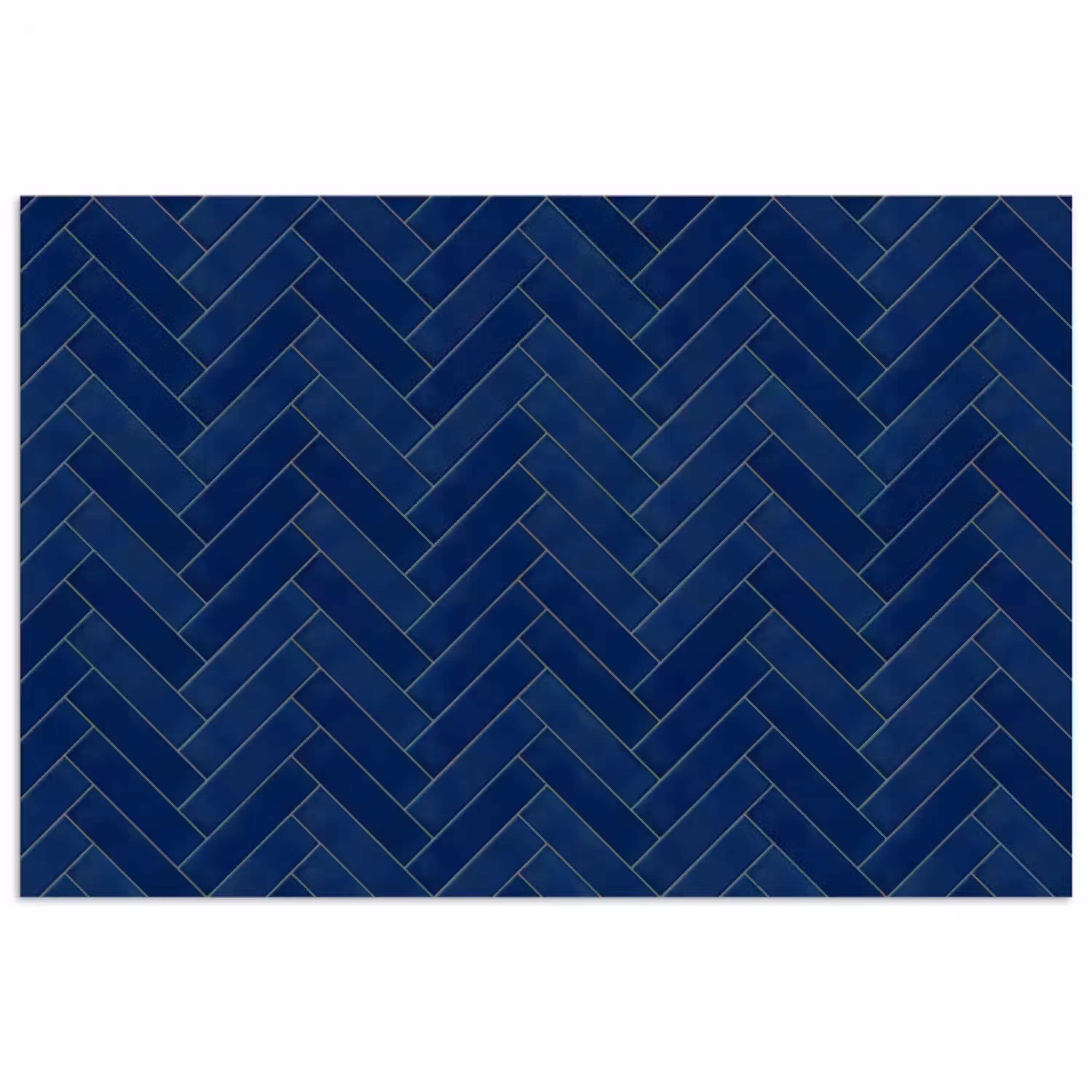 Visgraat - Wandtegel - Donkerblauw - Navy Blue poster papier klein 62 -3d