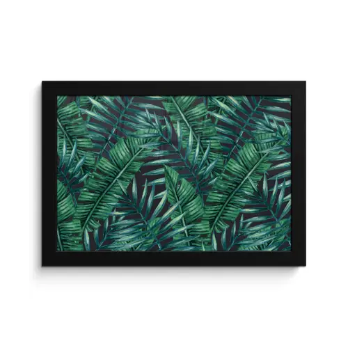 Jungle - Bladeren - Tropisch fotolijst zwart zonder passe partout klein -3d