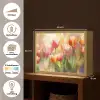 Tulpen - Sprookjesachtig - Kleurrijk Light Box met batterij (Wandlamp) middel -USP_websiteoverzichtNL