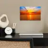 Zonsondergang - Zee - Lucht - Oranje - Horizon - Water poster papier klein -sfeer1