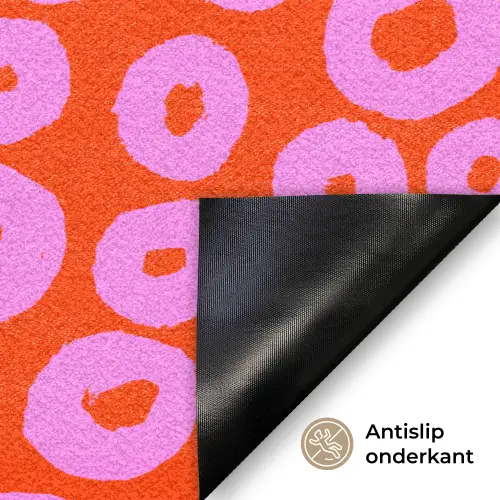 Rondjes - Roze - Rood Deurmat klein 898 -antislip_NL