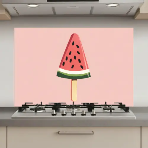 Watermeloen - Ijsje - Pitjes - Rood keuken achterwand spatscherm klein -3d_website