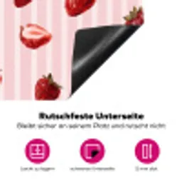 Strepen - Aardbei - Roze Inductie beschermer vinyl 3mm klein 276 -zzzzzzz-lf-onderkant