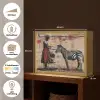 Street art - Zebra - Vrouw - Dieren - Graffiti - Banksy Style Light Box met batterij (Wandlamp) middel -USP_websiteoverzichtNL