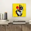 Hand - Rode cirkel - Geel plexiglas 5mm klein -sfeer1