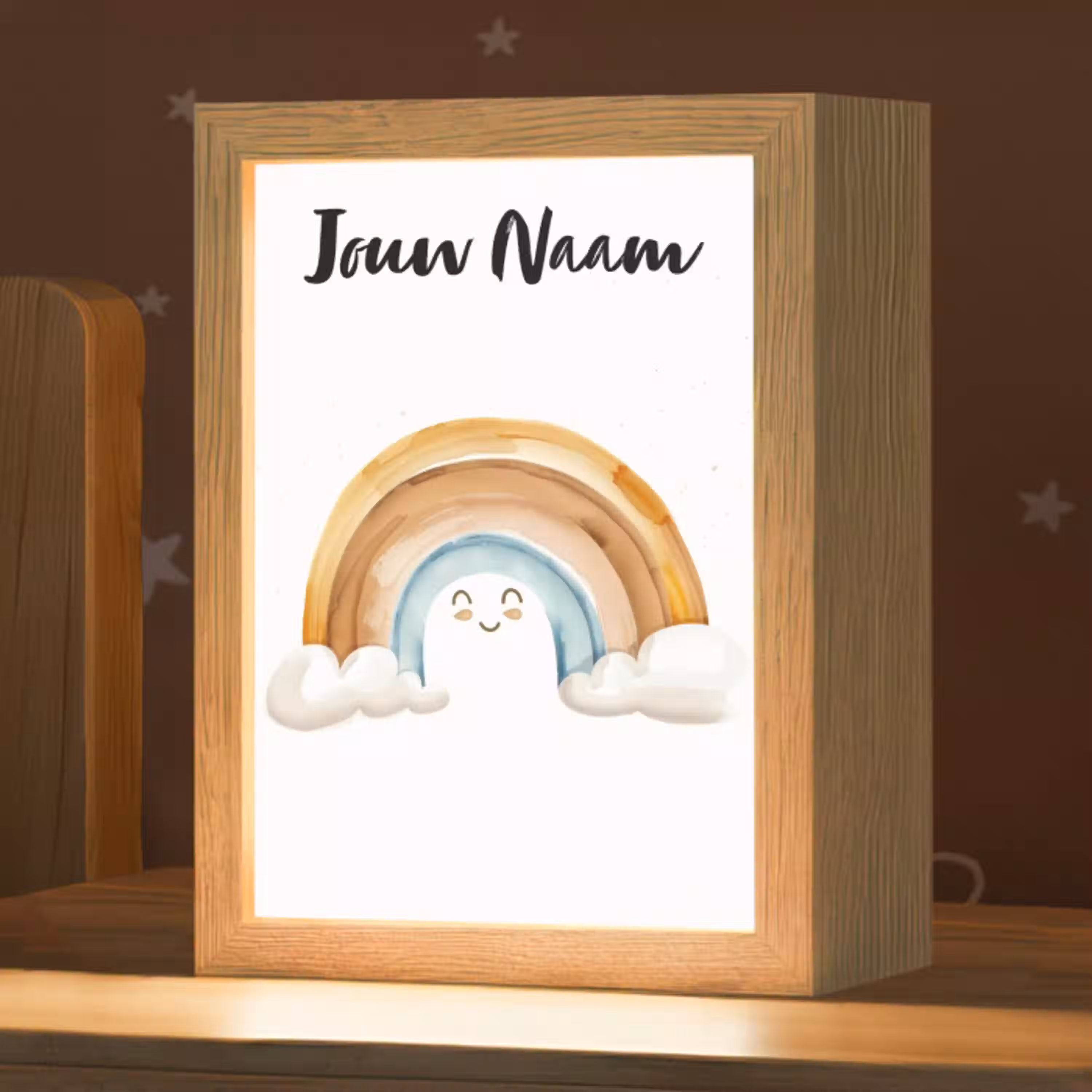 Regenboog - Pastel kleuren Light Box met kabel (Kinderlampje) klein -zzz_3d_website