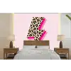 Stippen - Roze - Bliksem fotobehang vinyl groot -bed